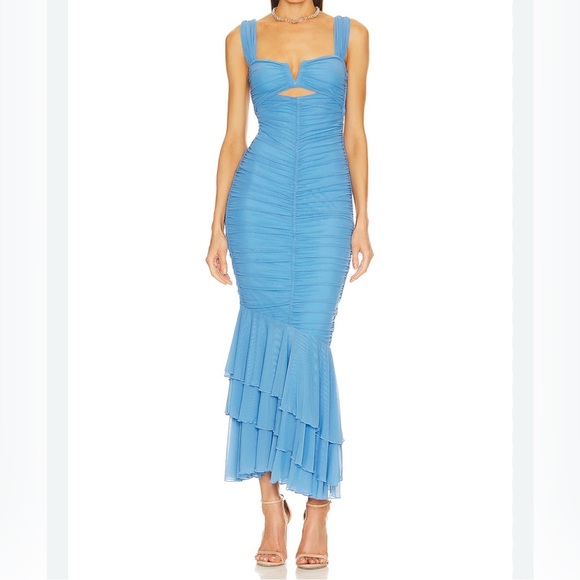 Michael Costello x REVOLVE Hilary Gown in pale blue size S - Picture 1 of 8